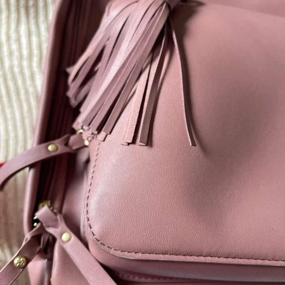 Skip Hop Pink Leather Diaper Backpack